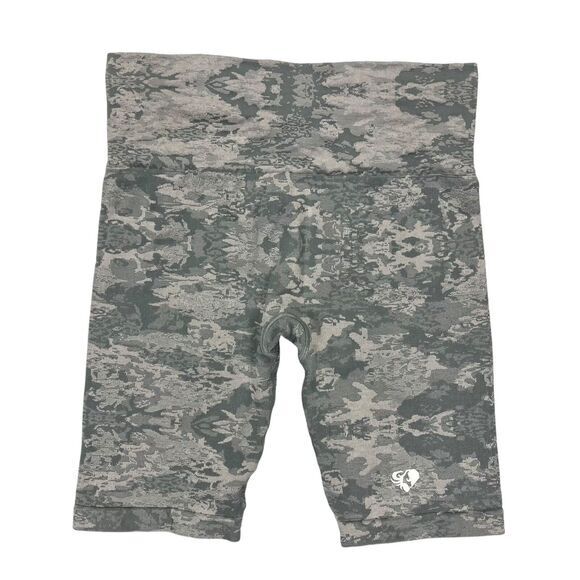 Womens Best Camo Seamless Cycling Shorts Womens S Grey Athletic Stretchy Pull On - Picture 4 of 7